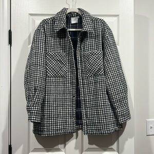 Carly Jean Los Angeles Black & White Plaid Quilted Shacket